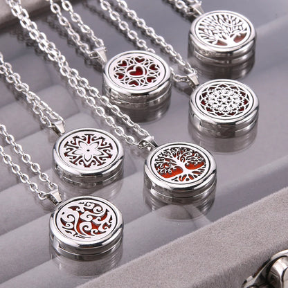 Aromatherapy Necklace Stainless Steel Essential Oil Amulet - Lim1tless