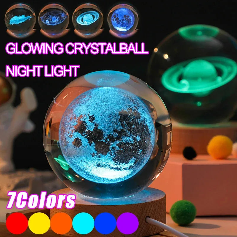 Crystal Ball Lamp with Galaxy and Planetary Projections - Lim1tless