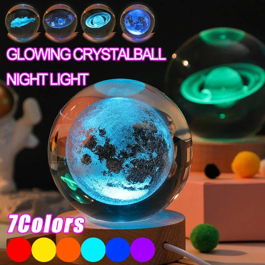 Crystal Ball Lamp with Galaxy and Planetary Projections - Lim1tless