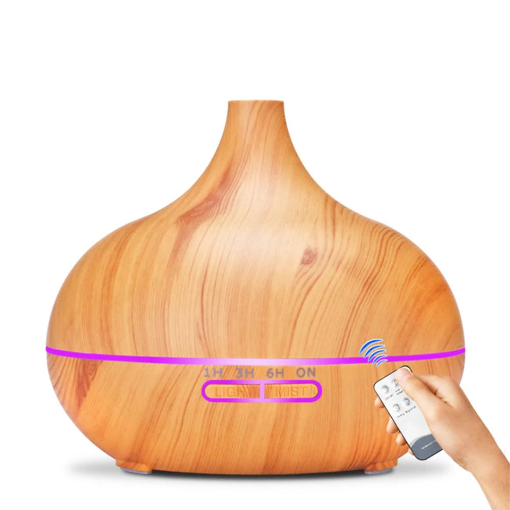 Aromatherapy Essential Oil Diffuser Wood Grain 7 Color Lights - Lim1tless