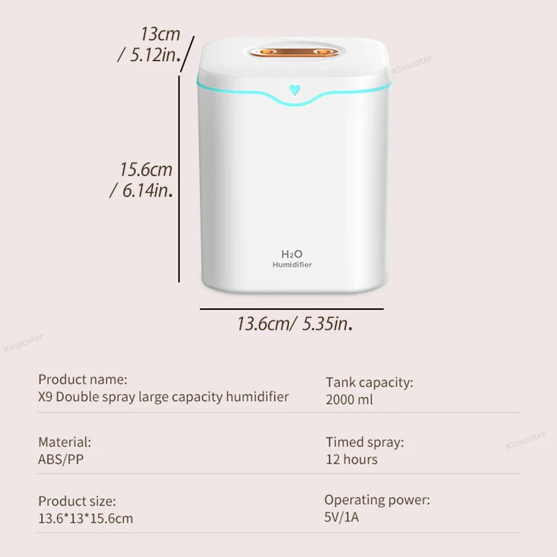 Double Spray Air Humidifier Essential Oil Diffuser - Lim1tless