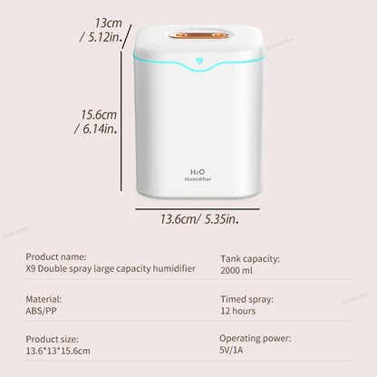 Double Spray Air Humidifier Essential Oil Diffuser - Lim1tless