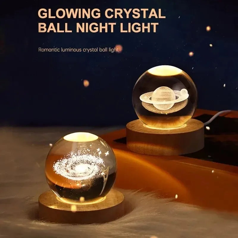 Crystal Ball Lamp with Galaxy and Planetary Projections - Lim1tless