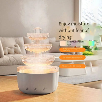 Fountain Humidifier 7-Color Light Raindrop Oil Diffuser - Lim1tless