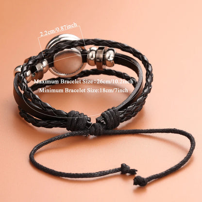 Black Leather Aromatherapy Bracelet Adjustable - Lim1tless